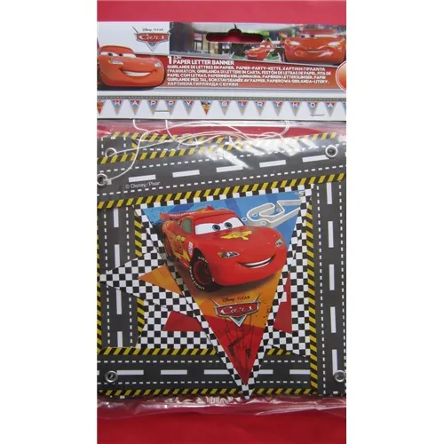 Cars Temalı Happy Birthday Banner