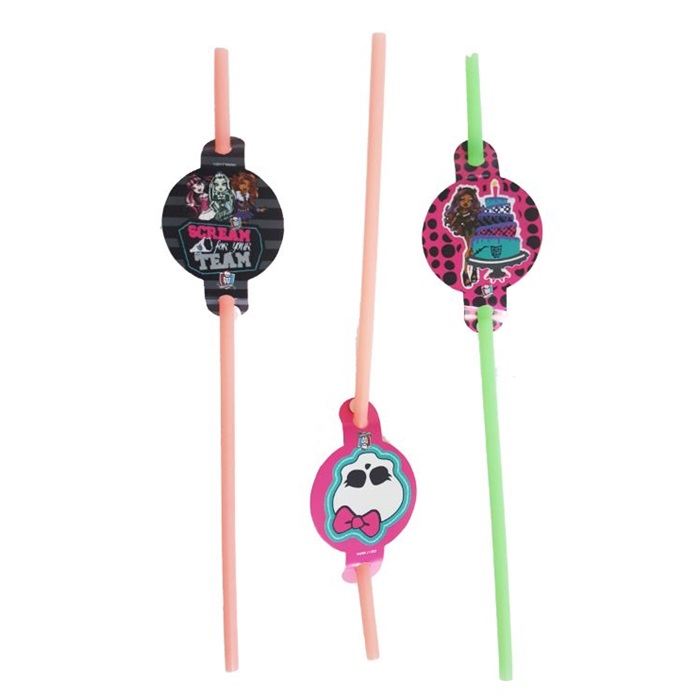Monster High Temalı Plastik Pipet