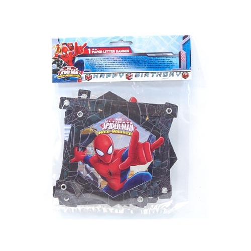 Spiderman Temalı Happy Birthday Banner