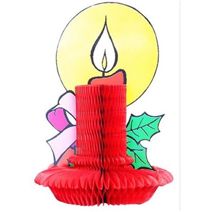 Yılbaşı Kırmızı Mum Orta Süs
