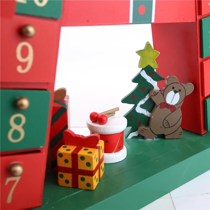 Ahşap Yılbaşı Süpriz Takvim Dekor Süs