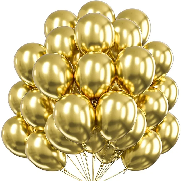 Altın Renkli Krom Balon