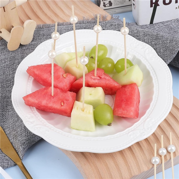 Beyaz Renkli İnci Kokteyl Çubuğu