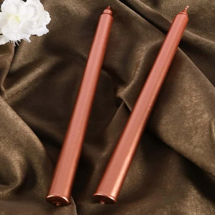 Bronz Renkli Şamdan Mum