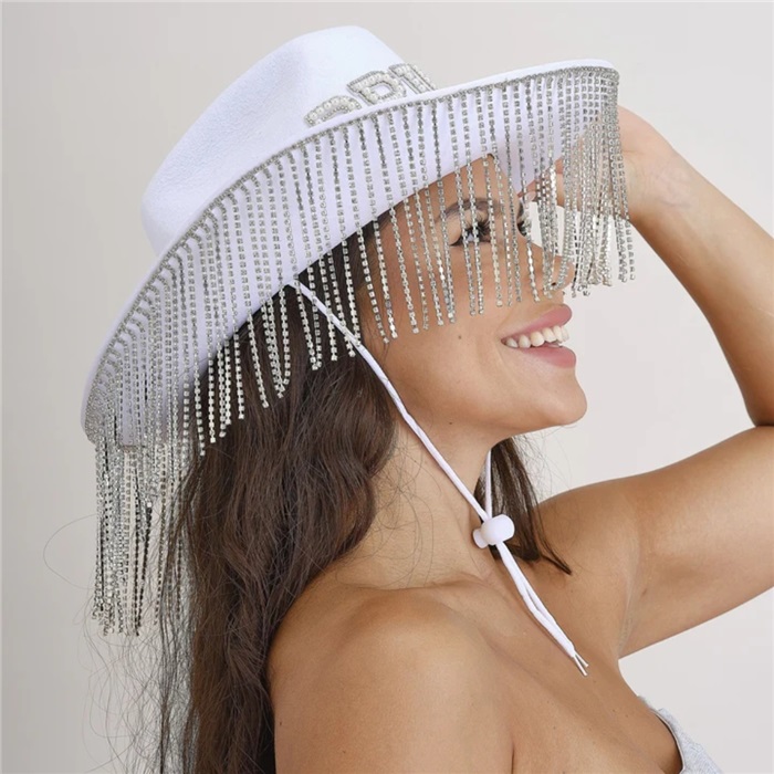 Ginger Ray Bride Püsküllü Kovboy Şapka