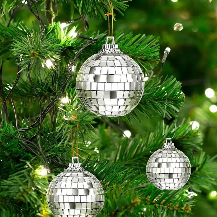 Yılbaşı Ağacı Gümüş Renkli Disko Topu