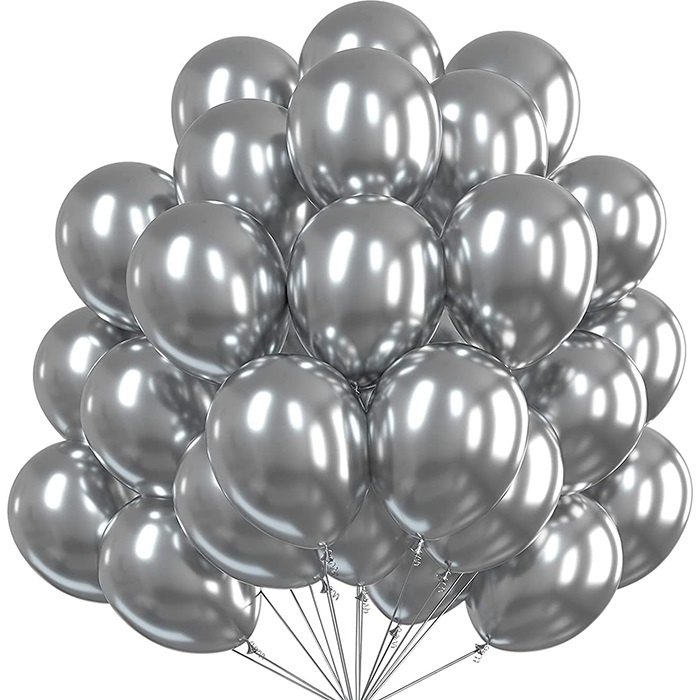 Gümüş Renkli Krom Balon