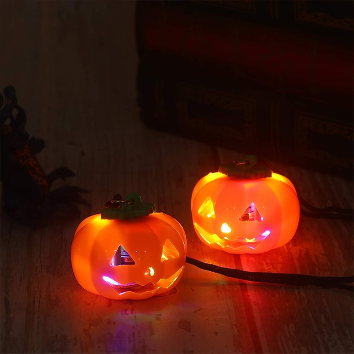 Halloween Balkabağı Işıklı Kolye