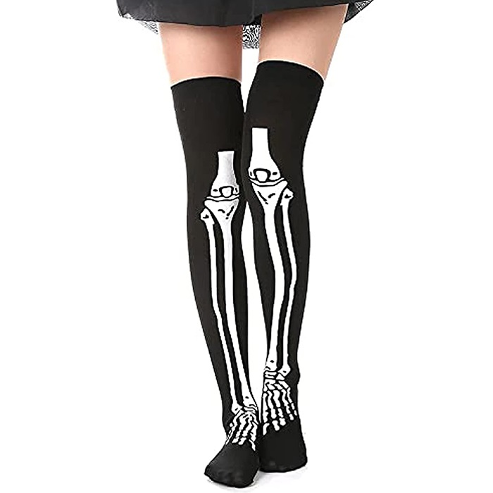 Halloween İskelet Model Uzun Kadın Çorabı