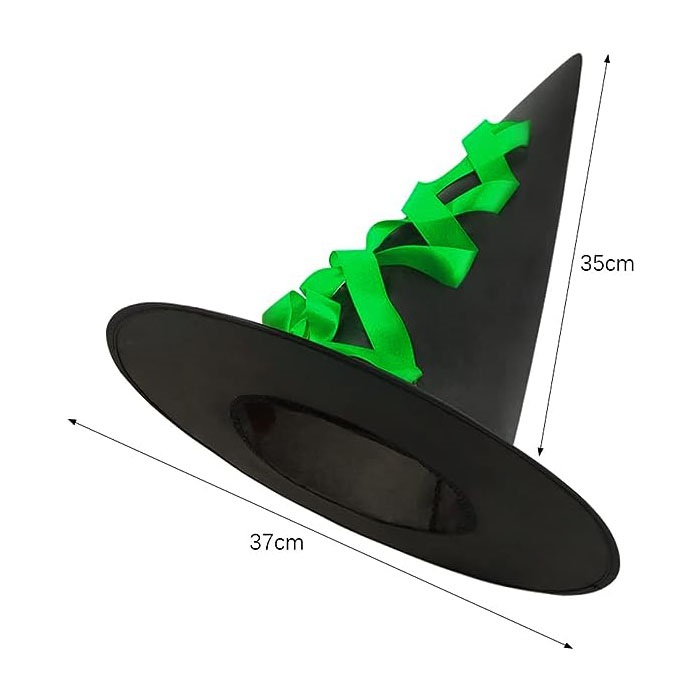 Cadılar Bayramı Yeşil Fiyonklu Cadı Şapka