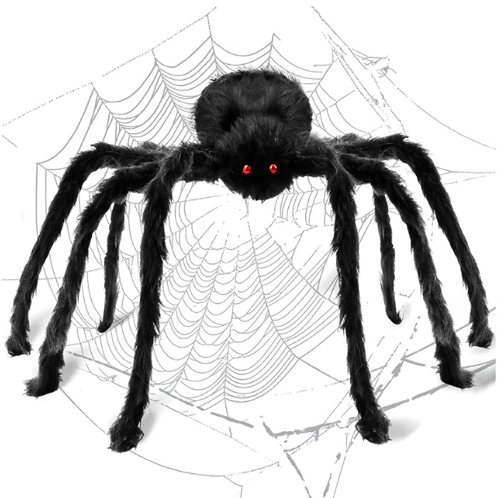 Cadılar Bayramı Siyah Peluş Örümcek 