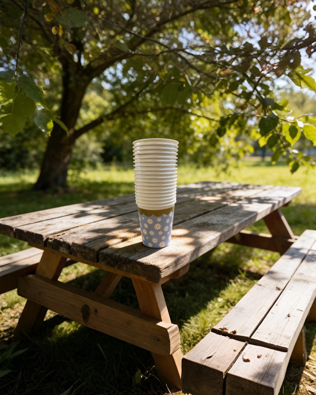 20’li Desenli Karton Bardak Seti – Sarı, Lila ve Mavi Renk Seçenekli