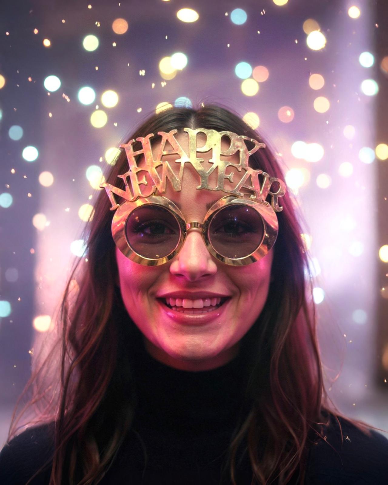 Happy New Year Gold Parti Gözlüğü