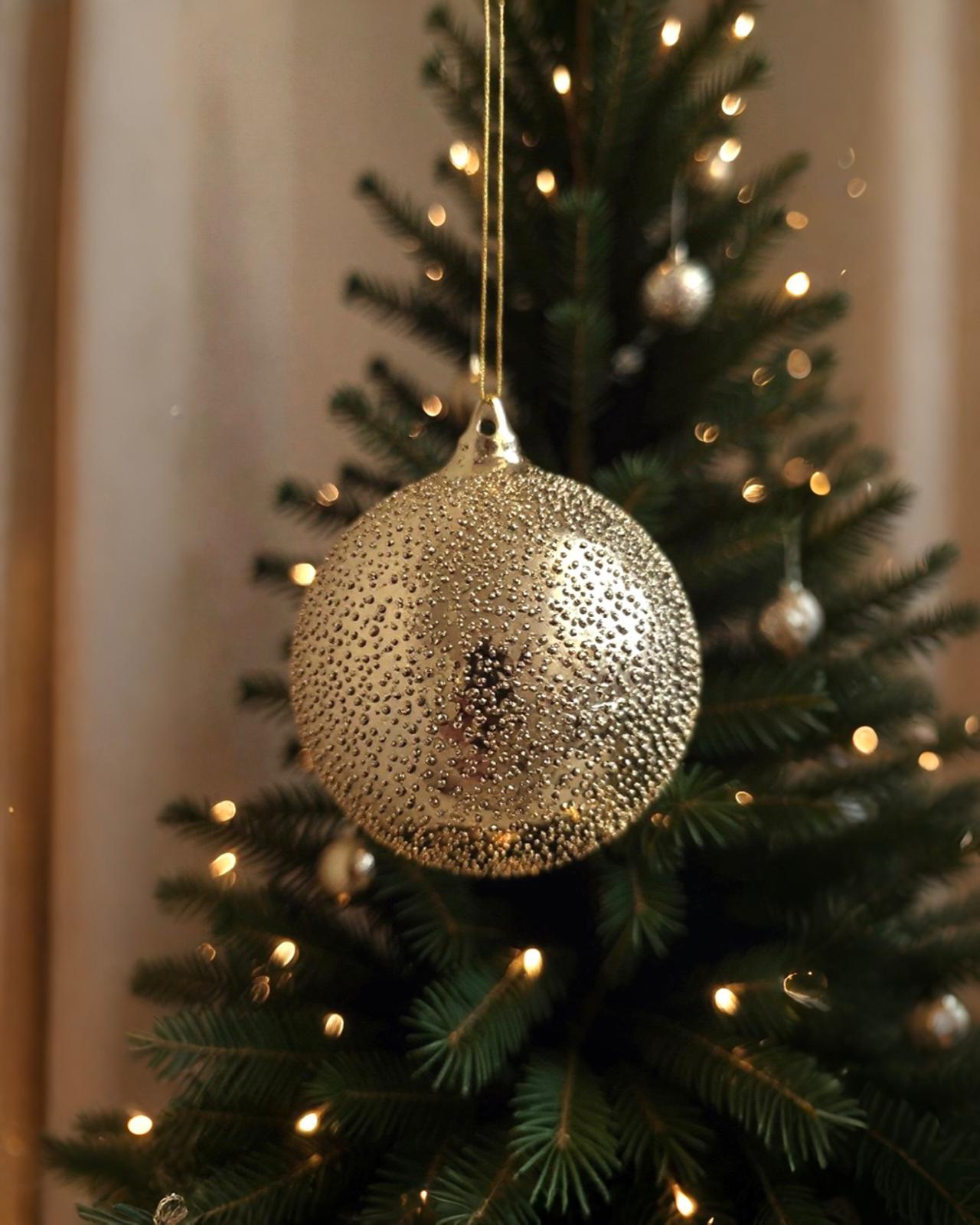 Yılbaşı Ağacı 12 cm İncili Parlak Premium Ağaç Süsü