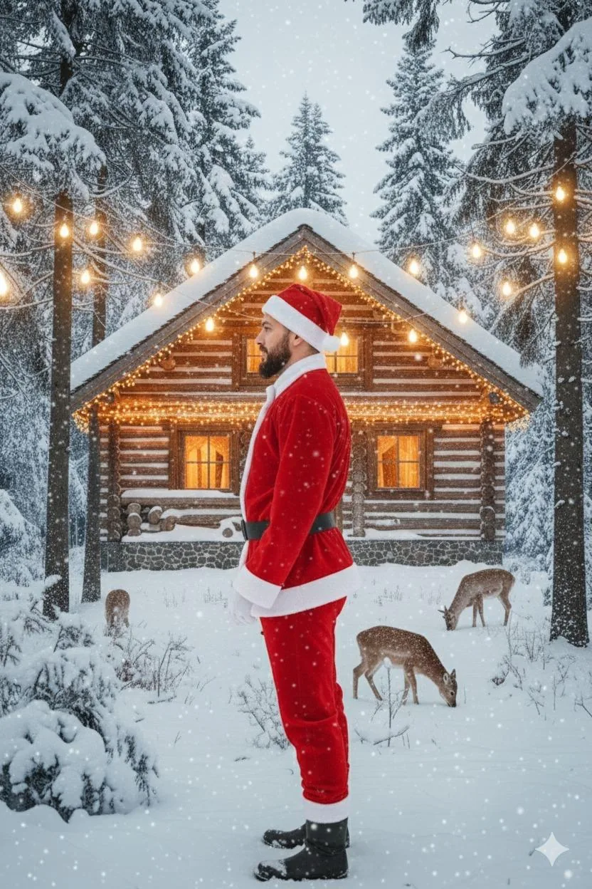 Yılbaşı Noel Baba Yetişkin-Battal  Kostüm Takım