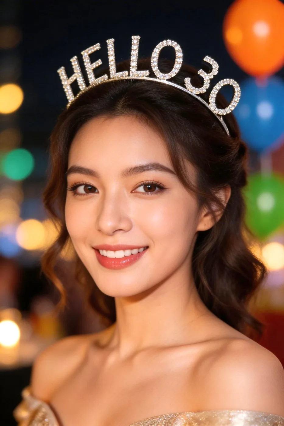 Hello 30 Kristal Taşlı Parti Tacı