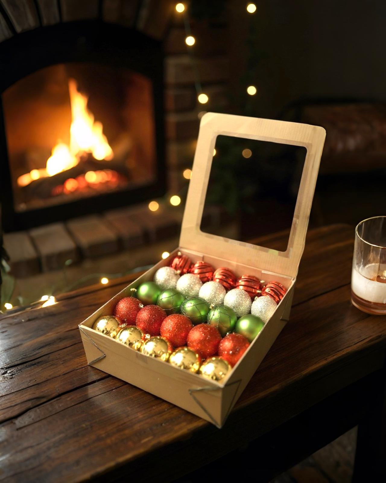 Yılbaşı Ağacı Top Süs  8 CM 50 Adet