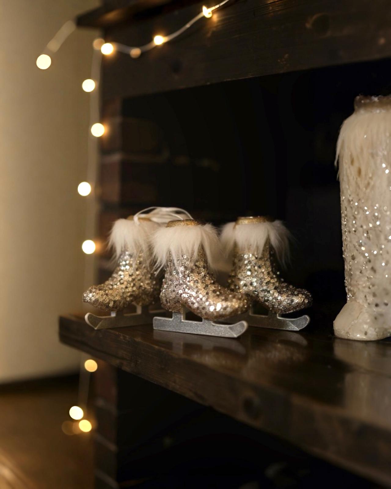 Yılbaşı Ağacı Go;d Paten Asma Süs 3 lu