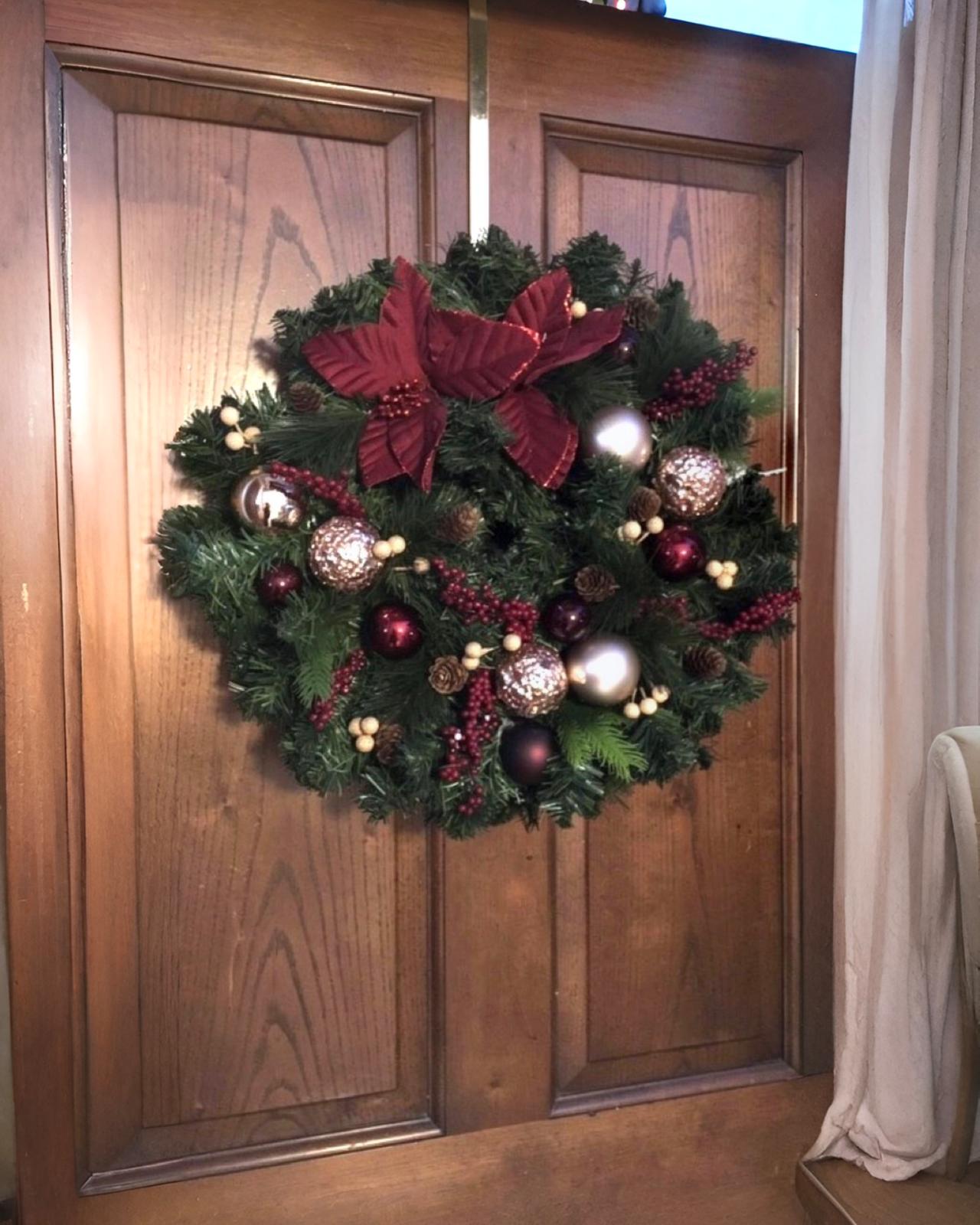 Yılbaşı Kapı Süsü Yuvarlak Kapı Çelengi 45 cm