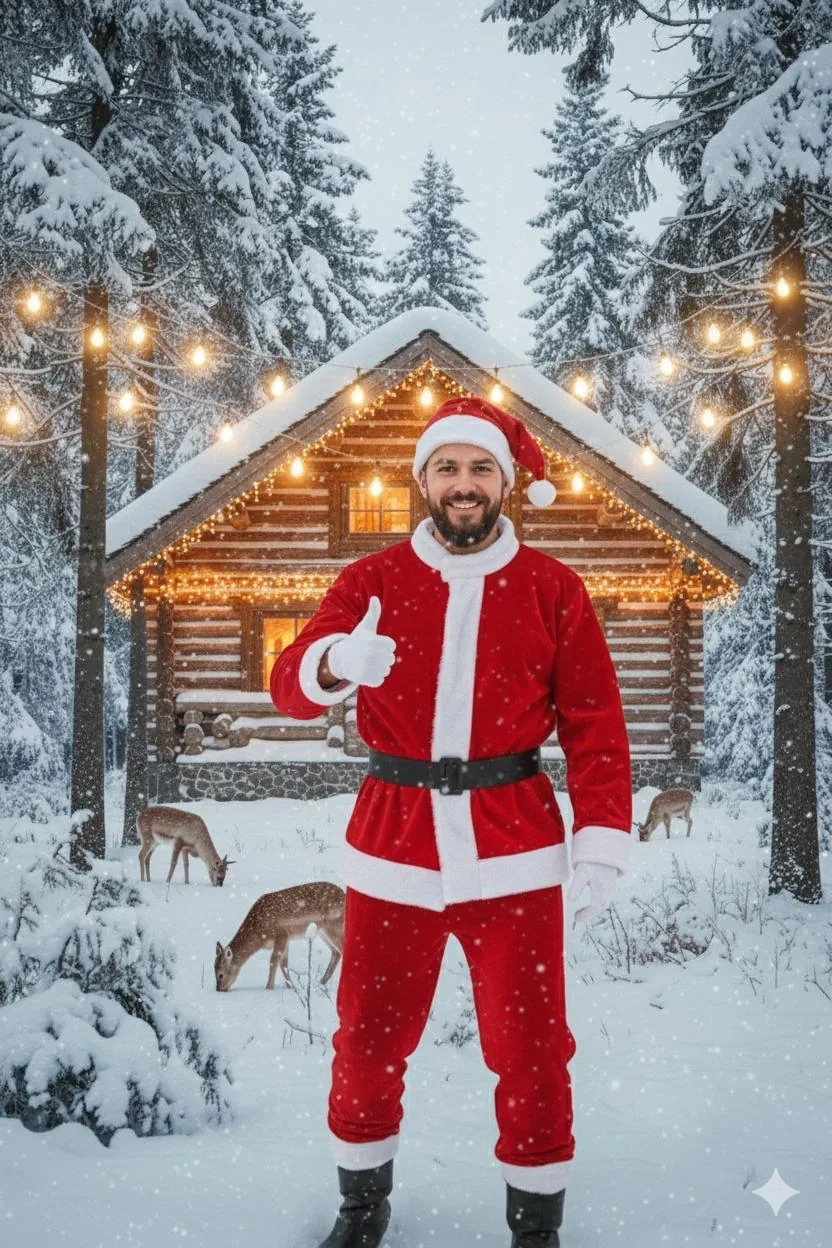Yılbaşı Noel Baba Yetişkin-Battal  Kostüm Takım
