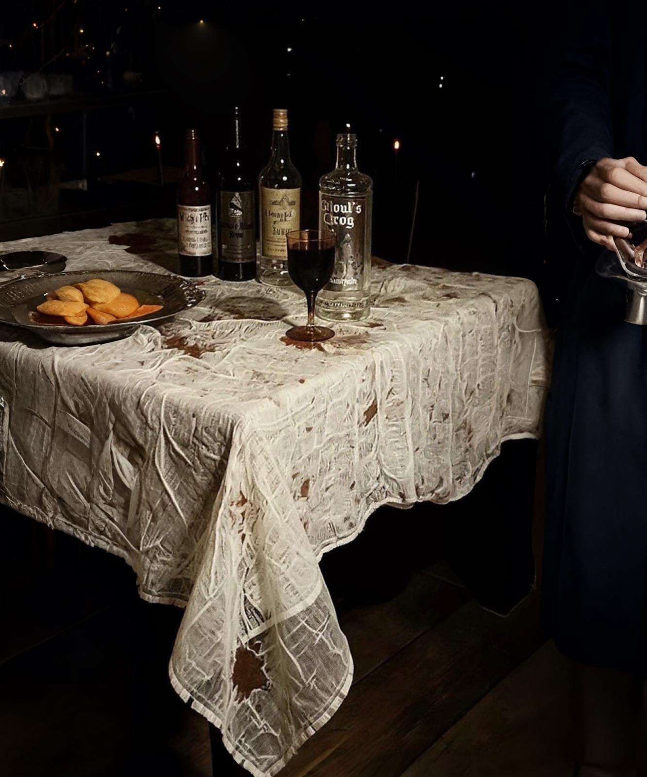 Cadılar Bayramı Dekorasyon Kan Lekeli Tül 120*200 cm