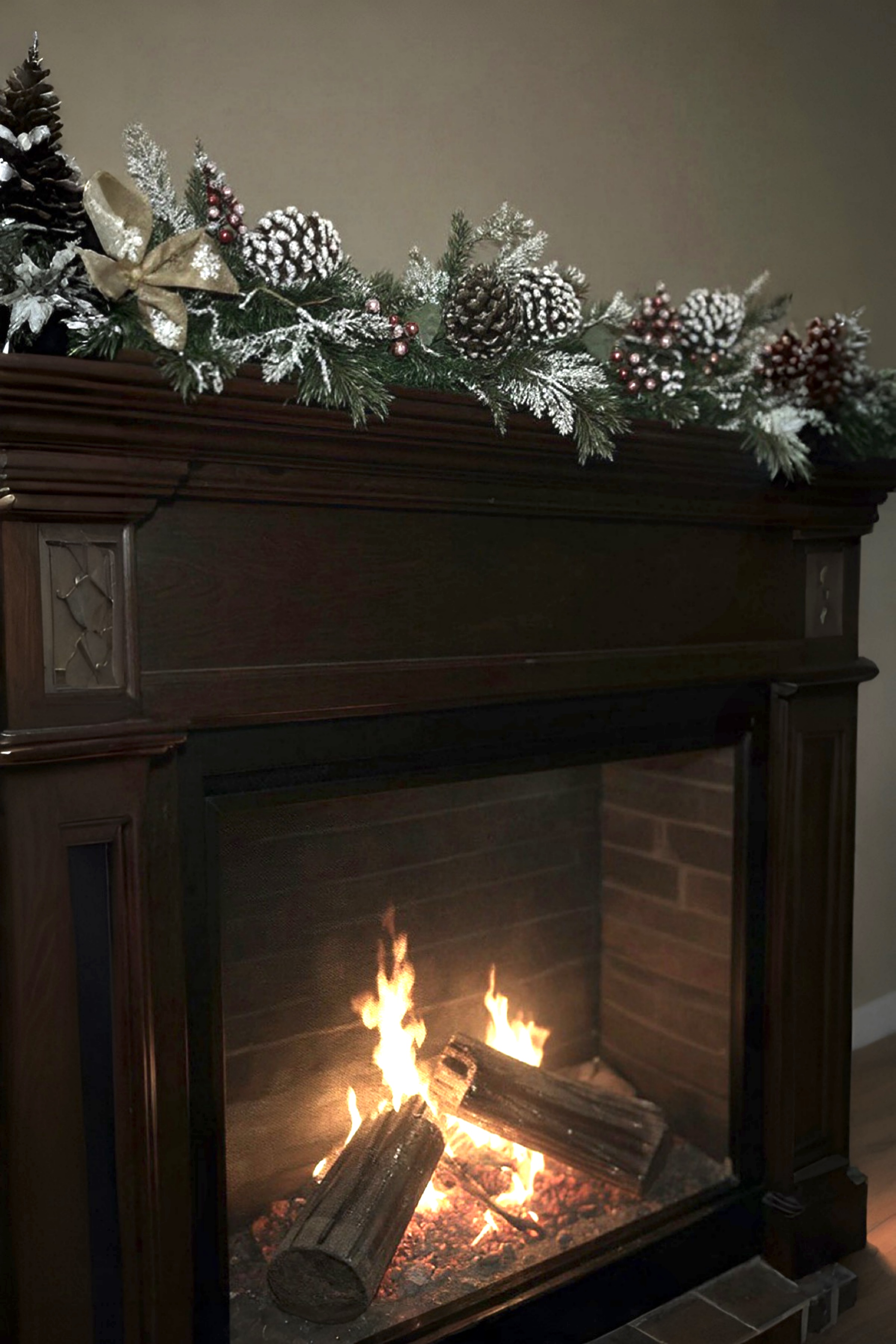 Yılbaşı Hazır Süslenmiş Karlı Garland Dekor 230 CM