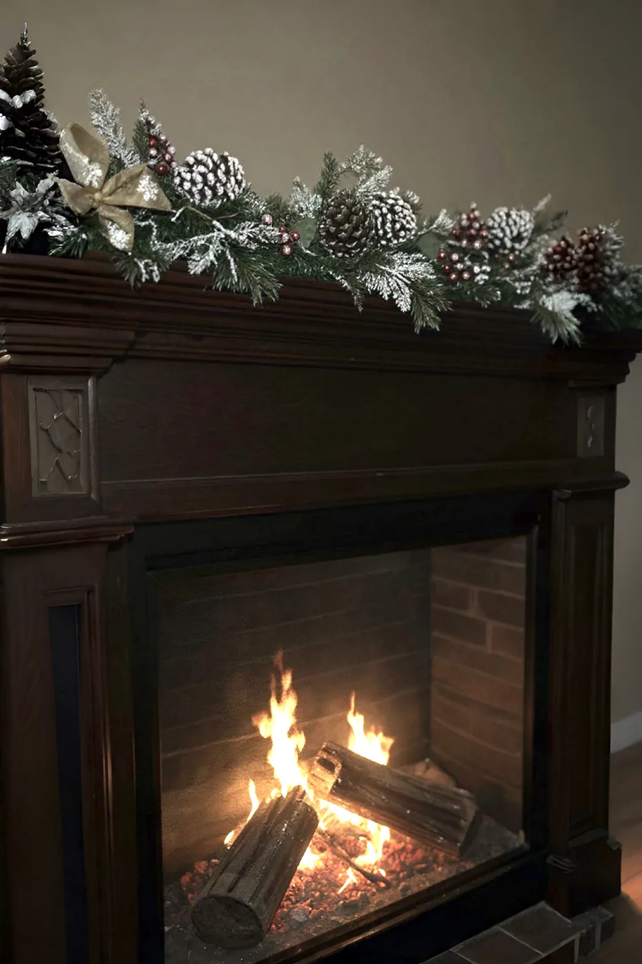 Yılbaşı Hazır Süslenmiş Karlı Garland Dekor 230 CM