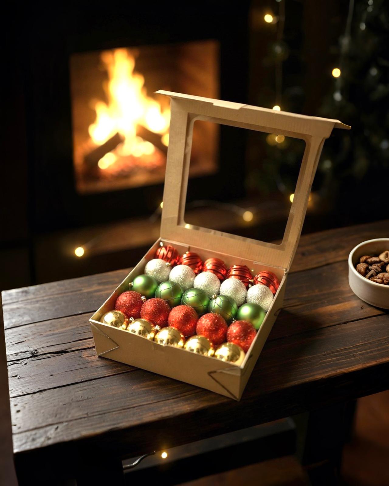 Yılbaşı Ağacı Top Süs  8 CM 50 Adet