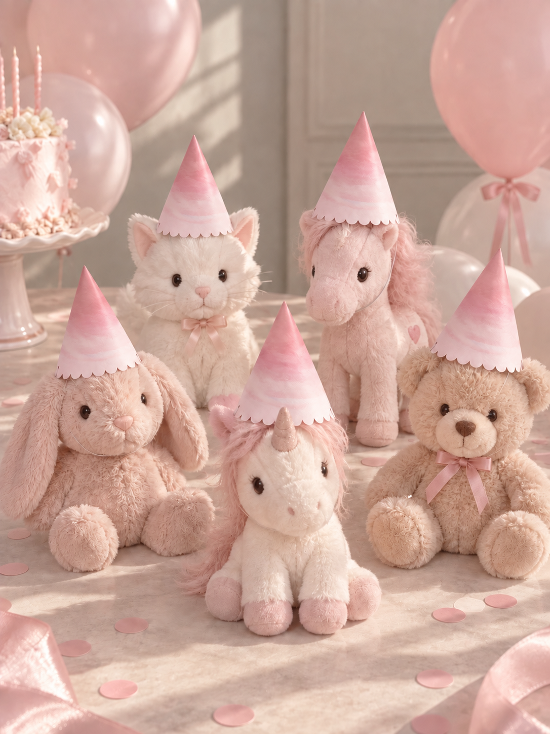 Ginger Ray Pembe Mermer Desenli Parti Şapkası 6’lı
