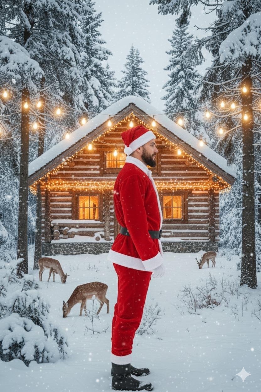Yılbaşı Noel Baba Yetişkin-Battal  Kostüm Takım