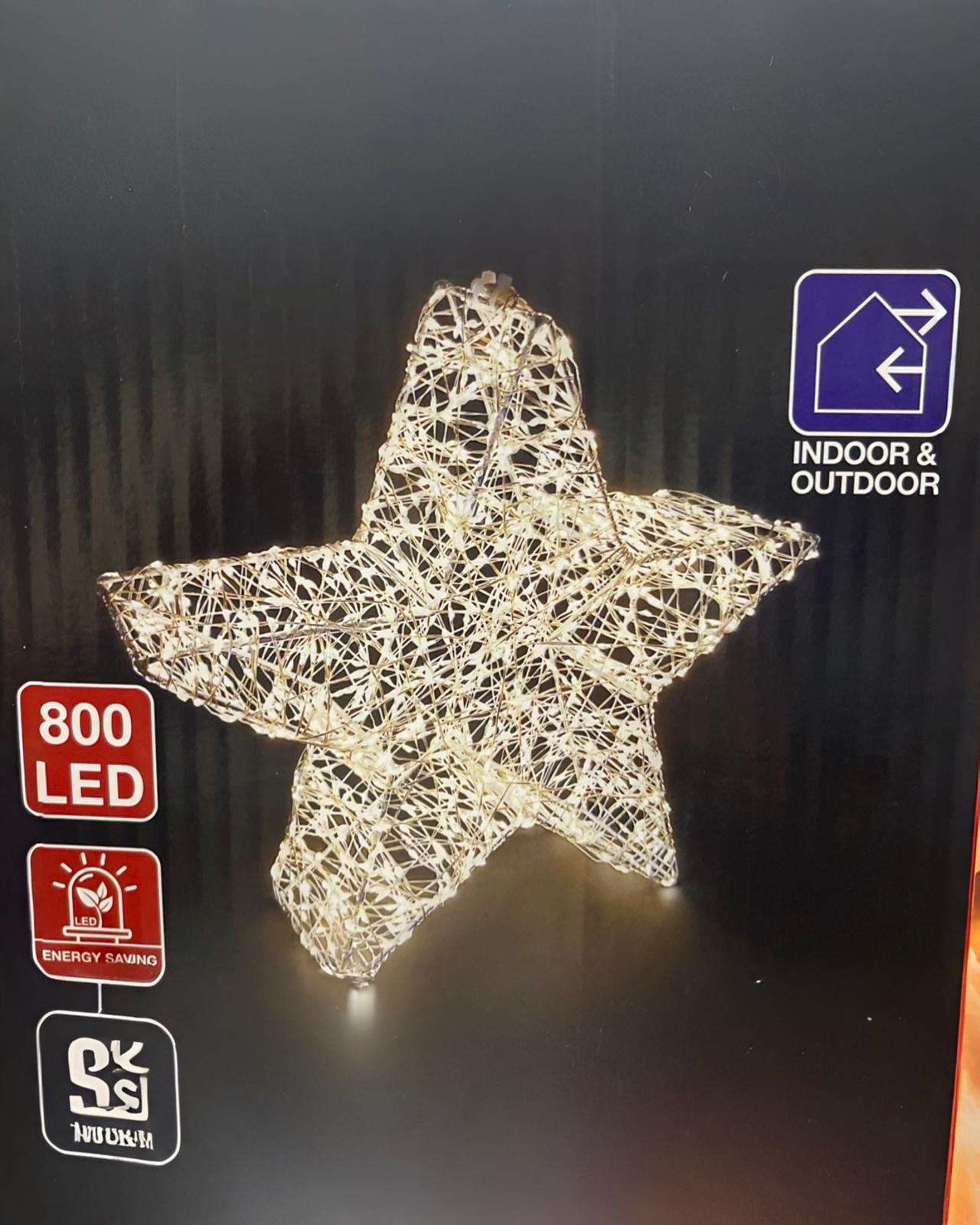 Yılbaşı Noel yıldızı aydınlatmalı 29 cm 800 LED 1 adet