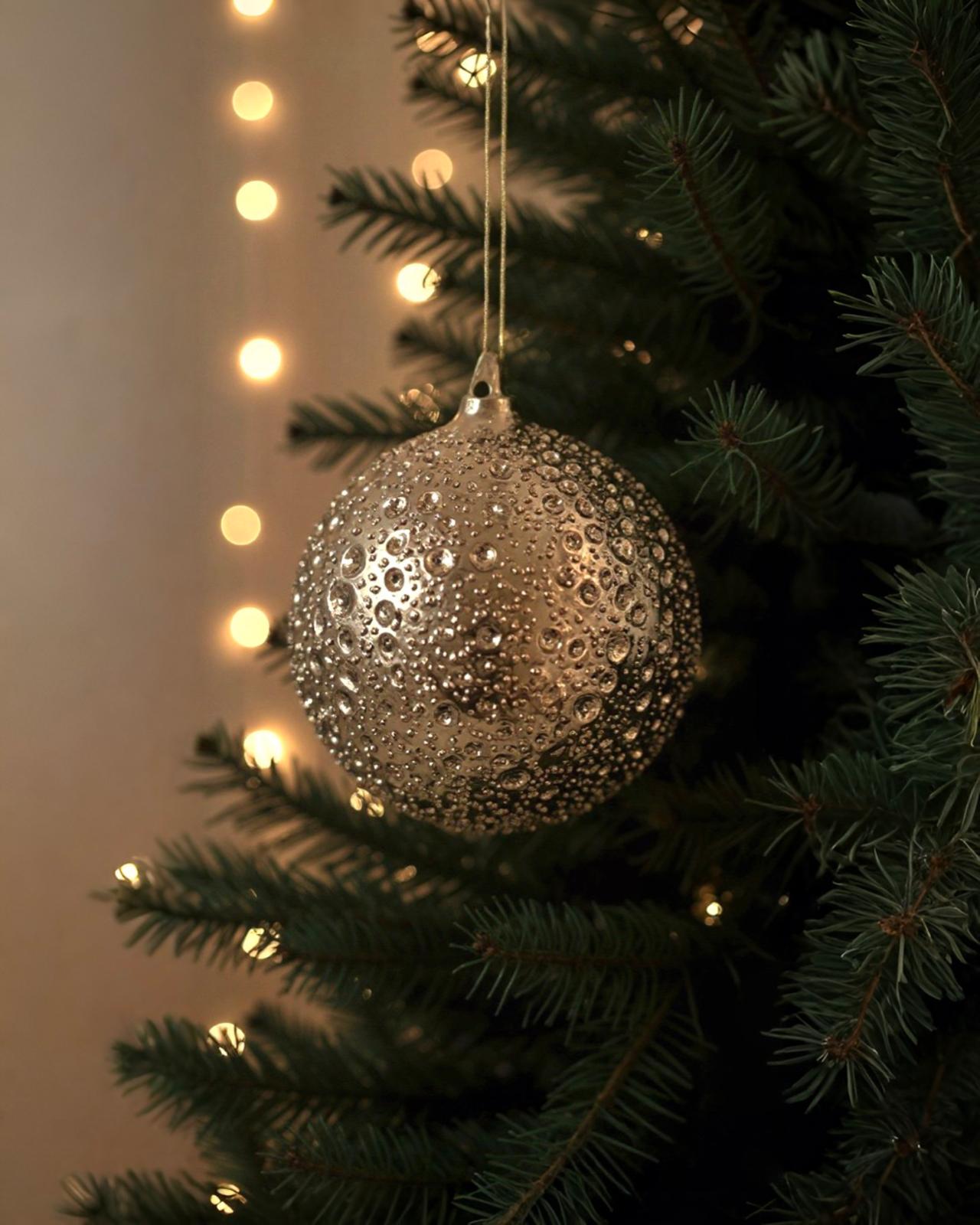 Yılbaşı Ağacı 12 cm İncili Parlak Premium Ağaç Süsü