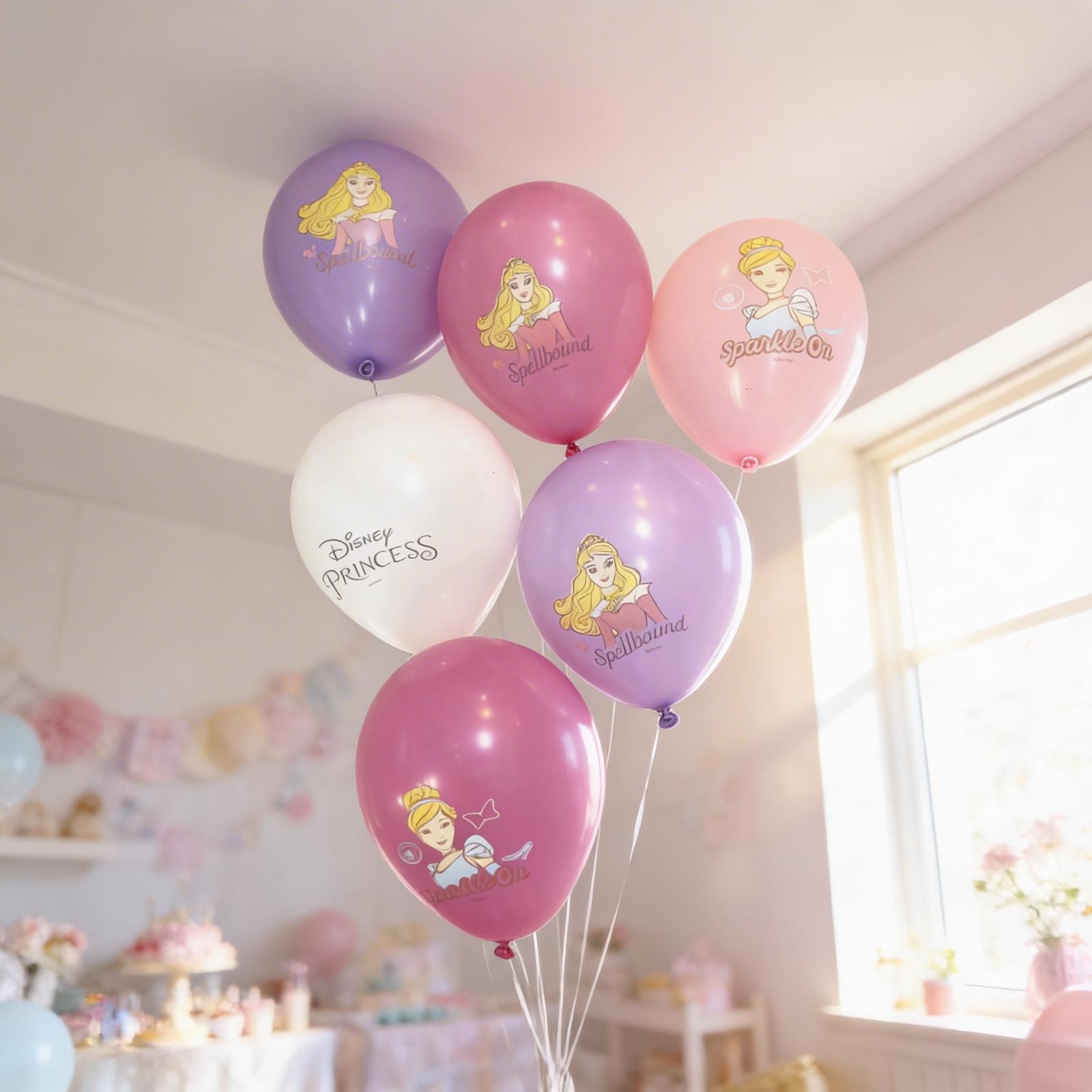 Prenses Temalı Lateks Balon 6 Adet | Prenses Doğum Günü Balon Seti