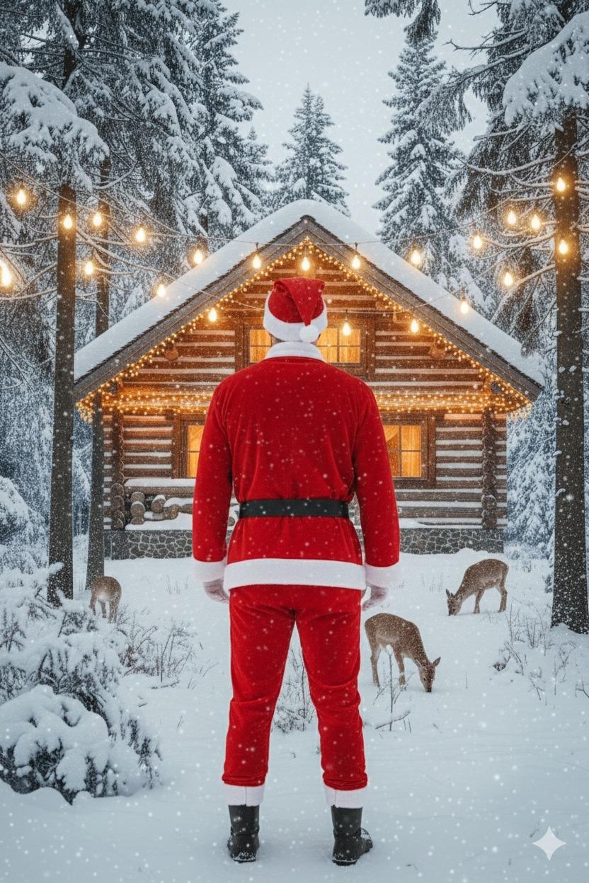 Yılbaşı Noel Baba Yetişkin-Battal  Kostüm Takım
