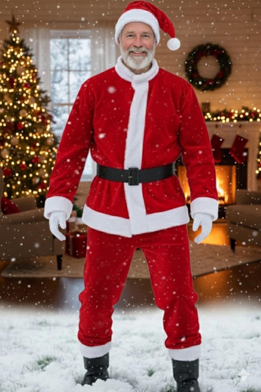 Yılbaşı Noel Baba Yetişkin-Battal  Kostüm Takım
