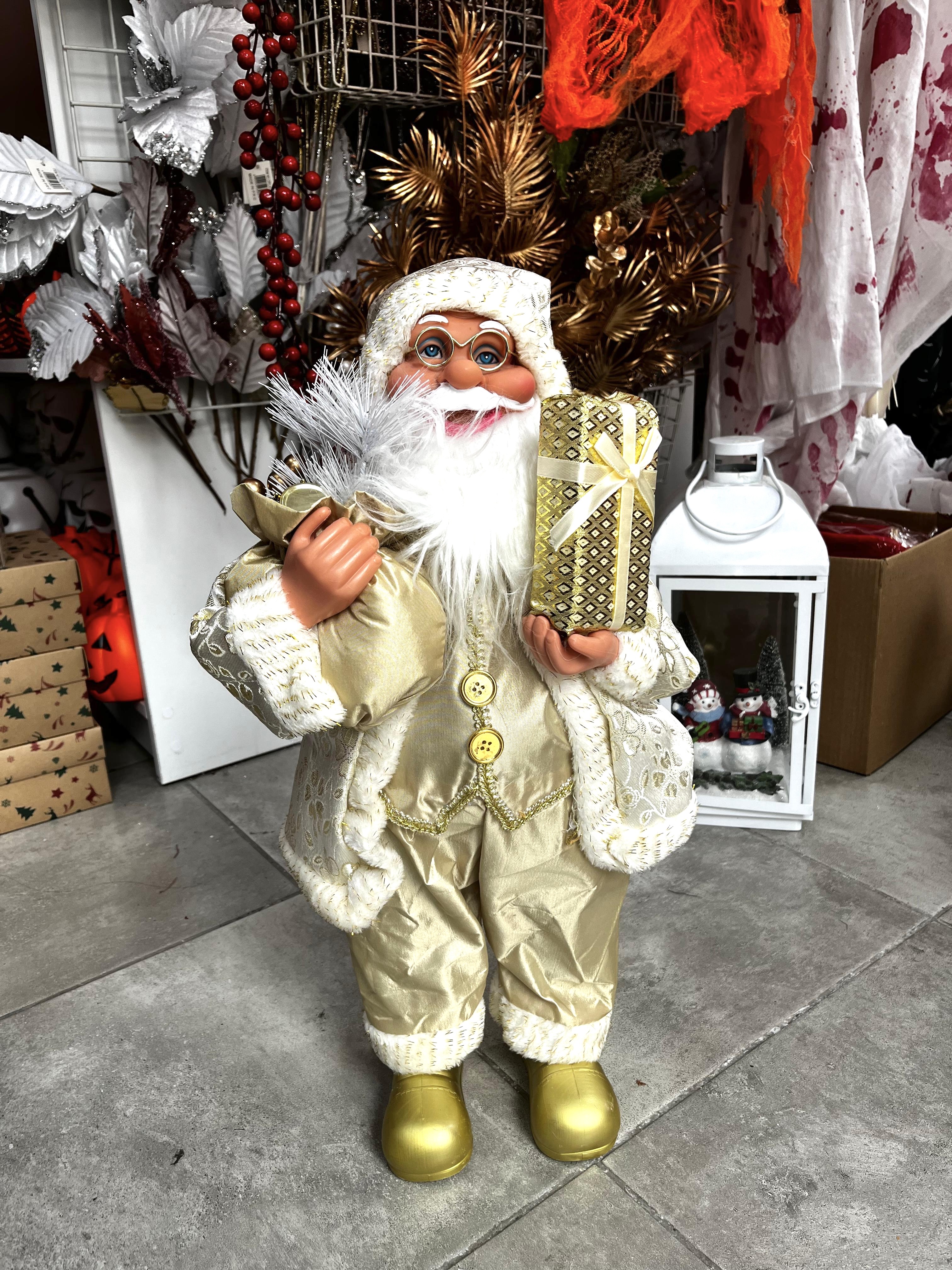 Yılbaşı Noel Baba Beyaz Altın 62 cm