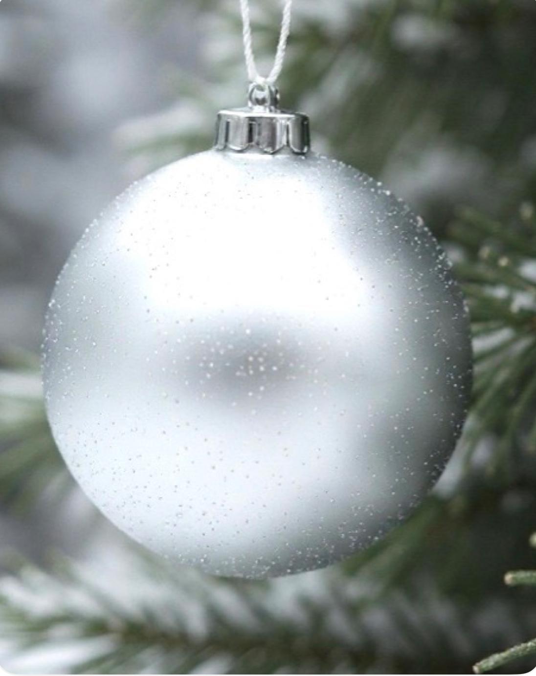 Yılbaşı Dekor 20 cm  Gümüş Top Süsü