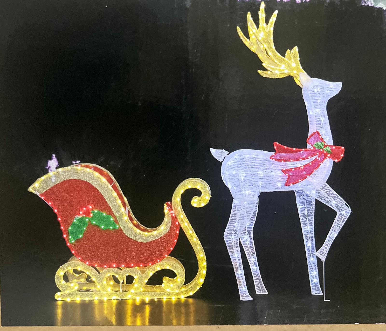 Beyaz Geyik Figürlü Led Işıklı Gece Lambası Dekoratif Aydınlatma