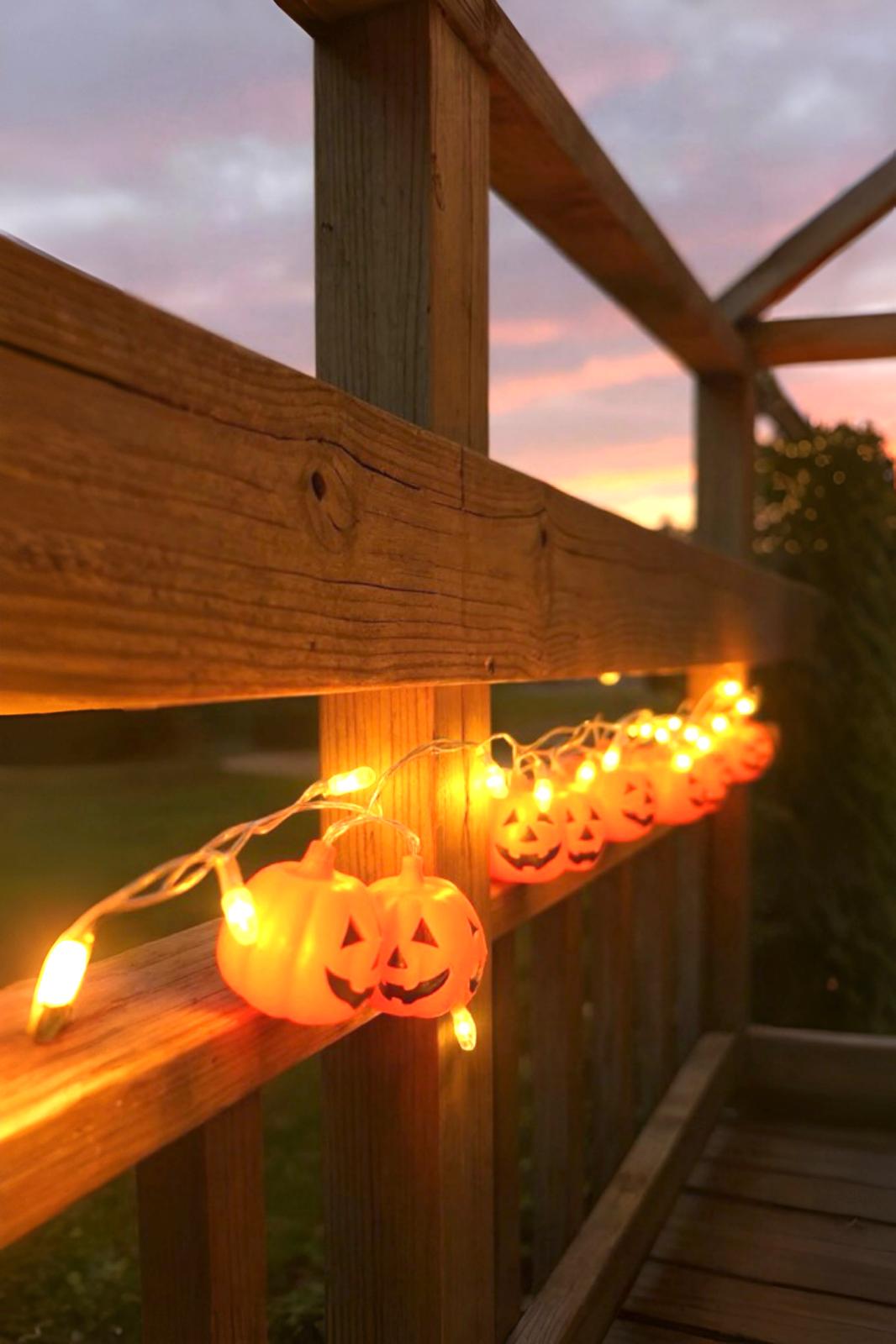 Cadılar Bayramı Kabak Işıklı Dekor Süs 10 lu