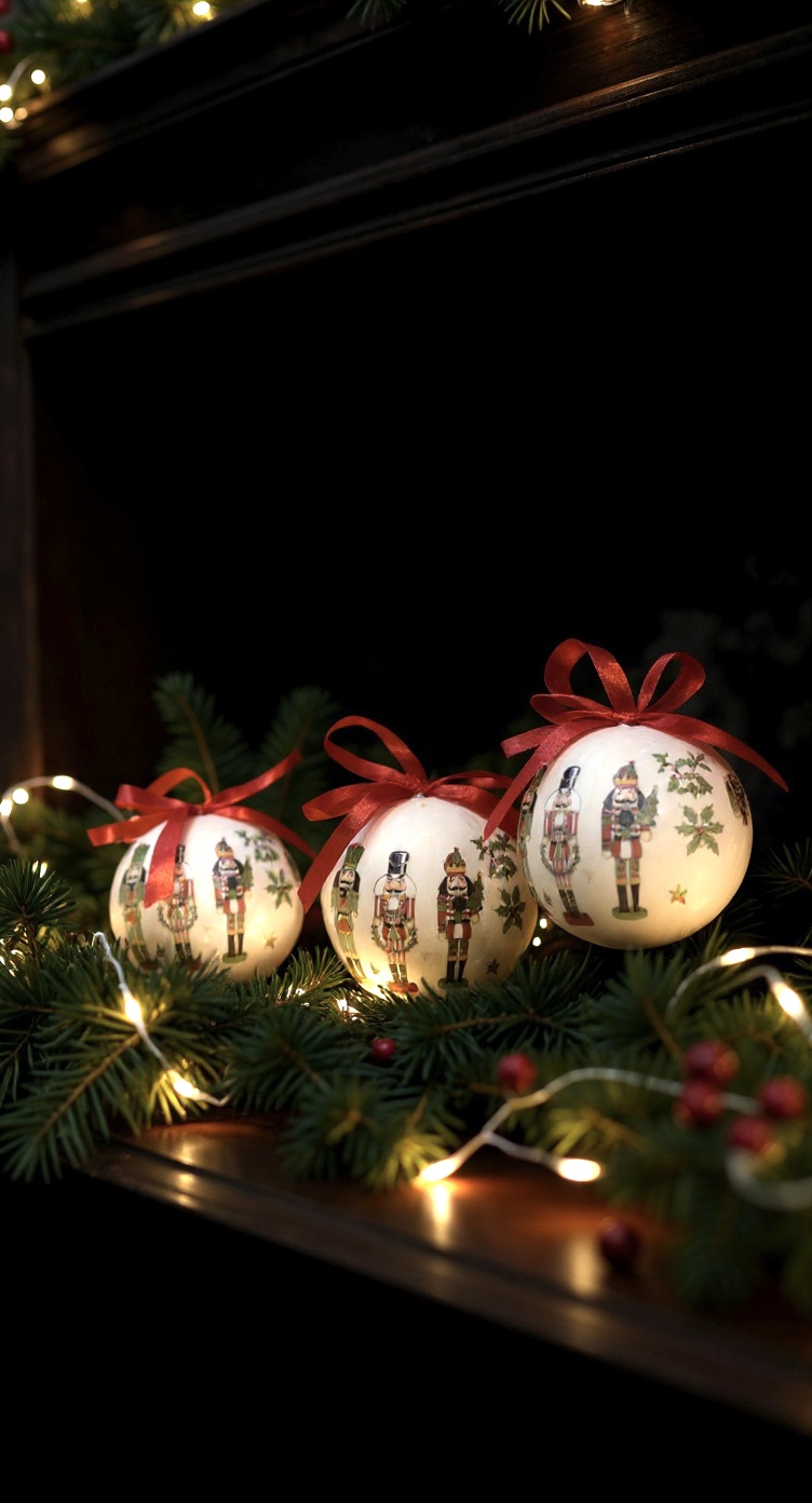 Market Kurşun Asker Desenli Yılbaşı Top Süs 8 Cm