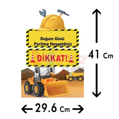 Dekoratif Kişiye Özel Ayaklı Pano Seti İnşaat 3 Parça