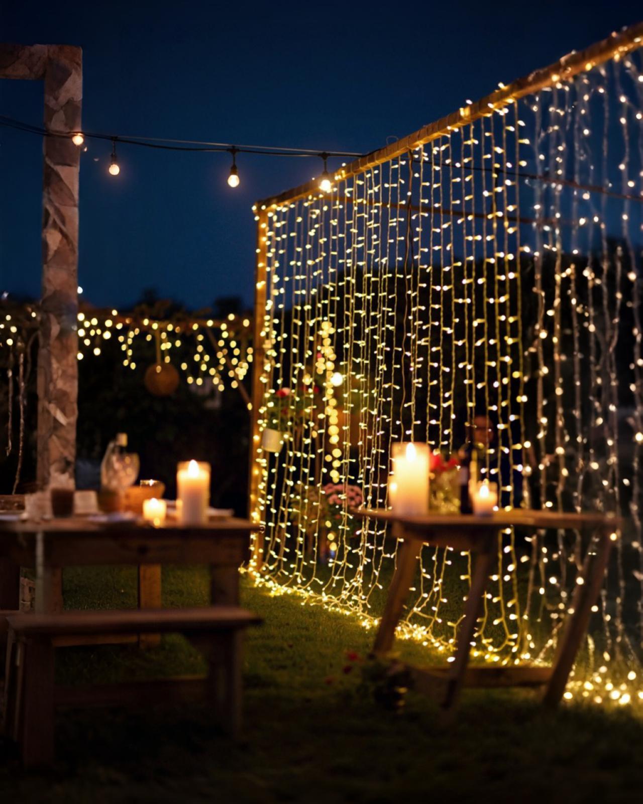 Perde Saçak Yılbaşı Led Günışığı  3*3 Metre Işık