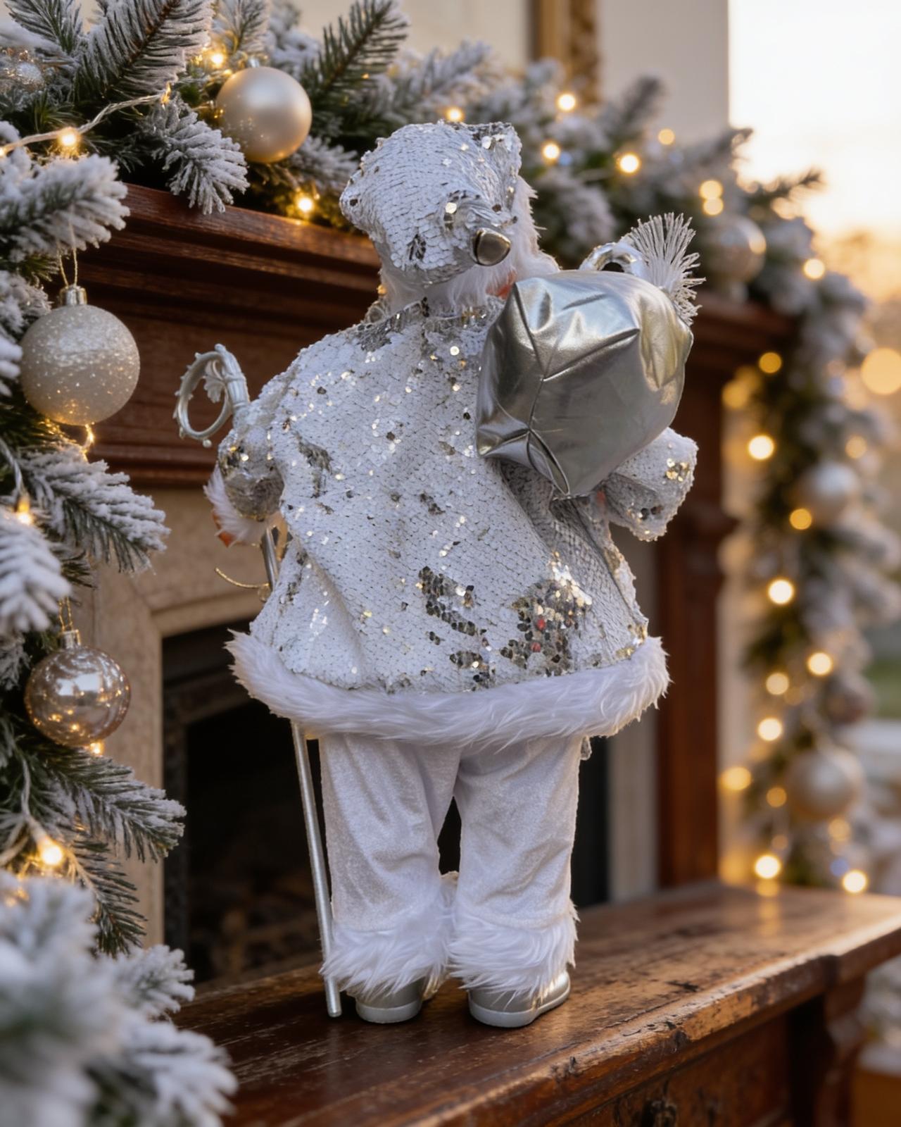 Noel Baba  Beyaz 50 Cm