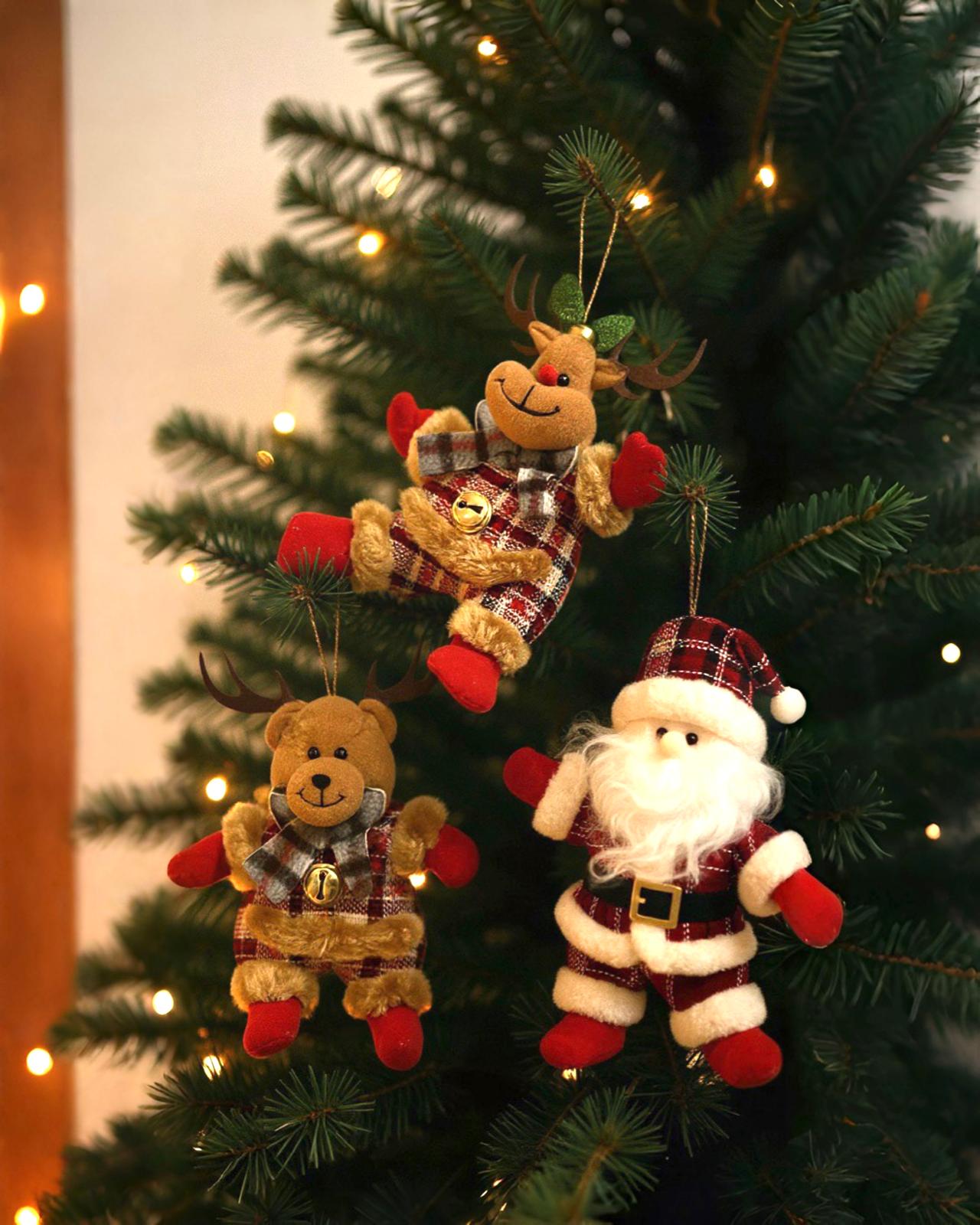 Yılbaşı Ağacı Peluş Set Süs 4 lÜ