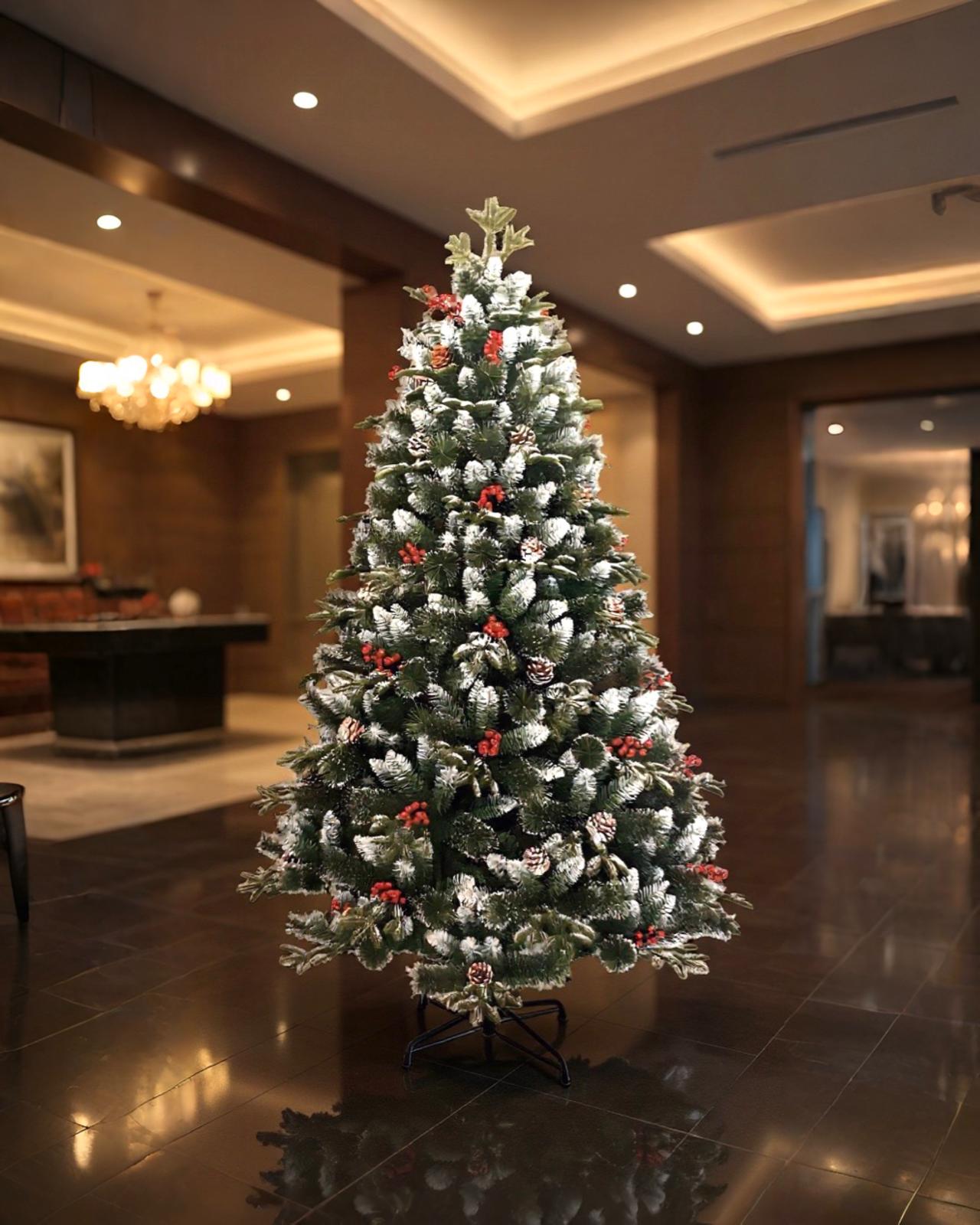 240 CM yılbaşı ağacı kendinden karlı Kokaina ve kozalaklı