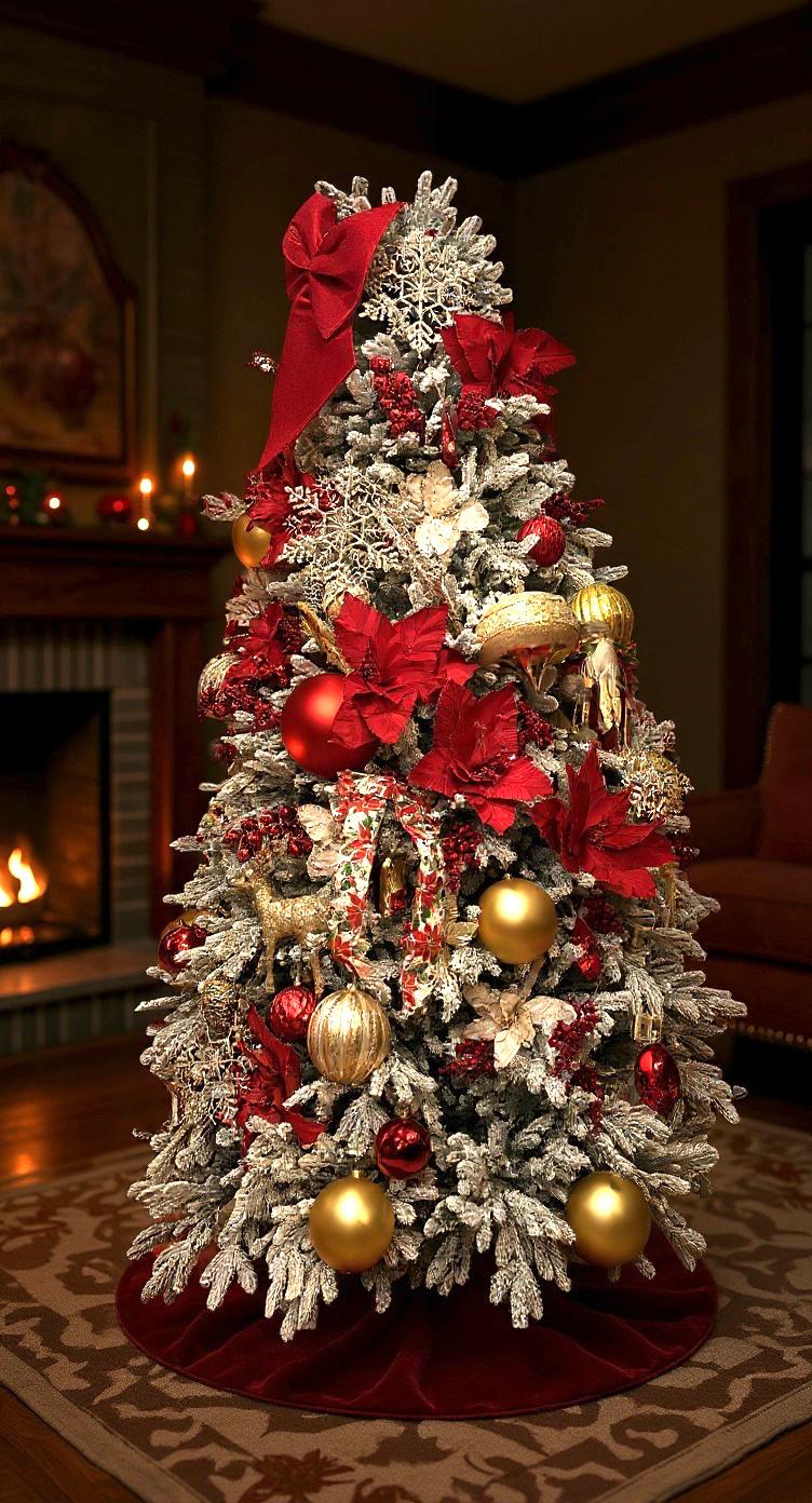 Yılbaşı Ağacı Kendinden Karlı Ve led Işıklı 240 CM