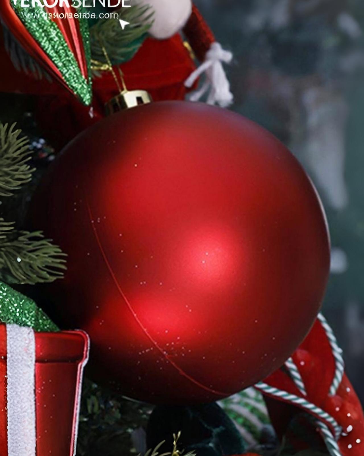 Yılbaşı Dekor Kırmızı 20 cm Top Süs