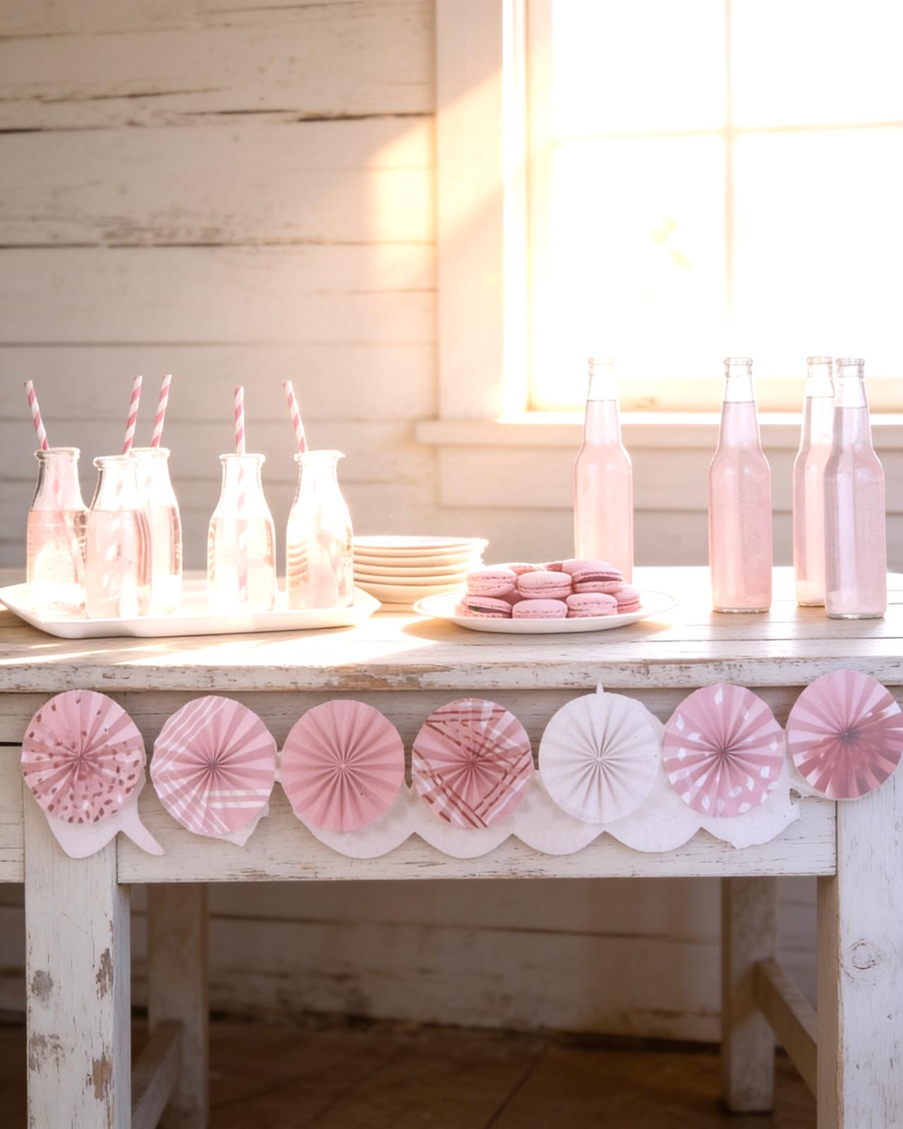 Amscan Rose Gold Blush Yelpaze Dekor Garland