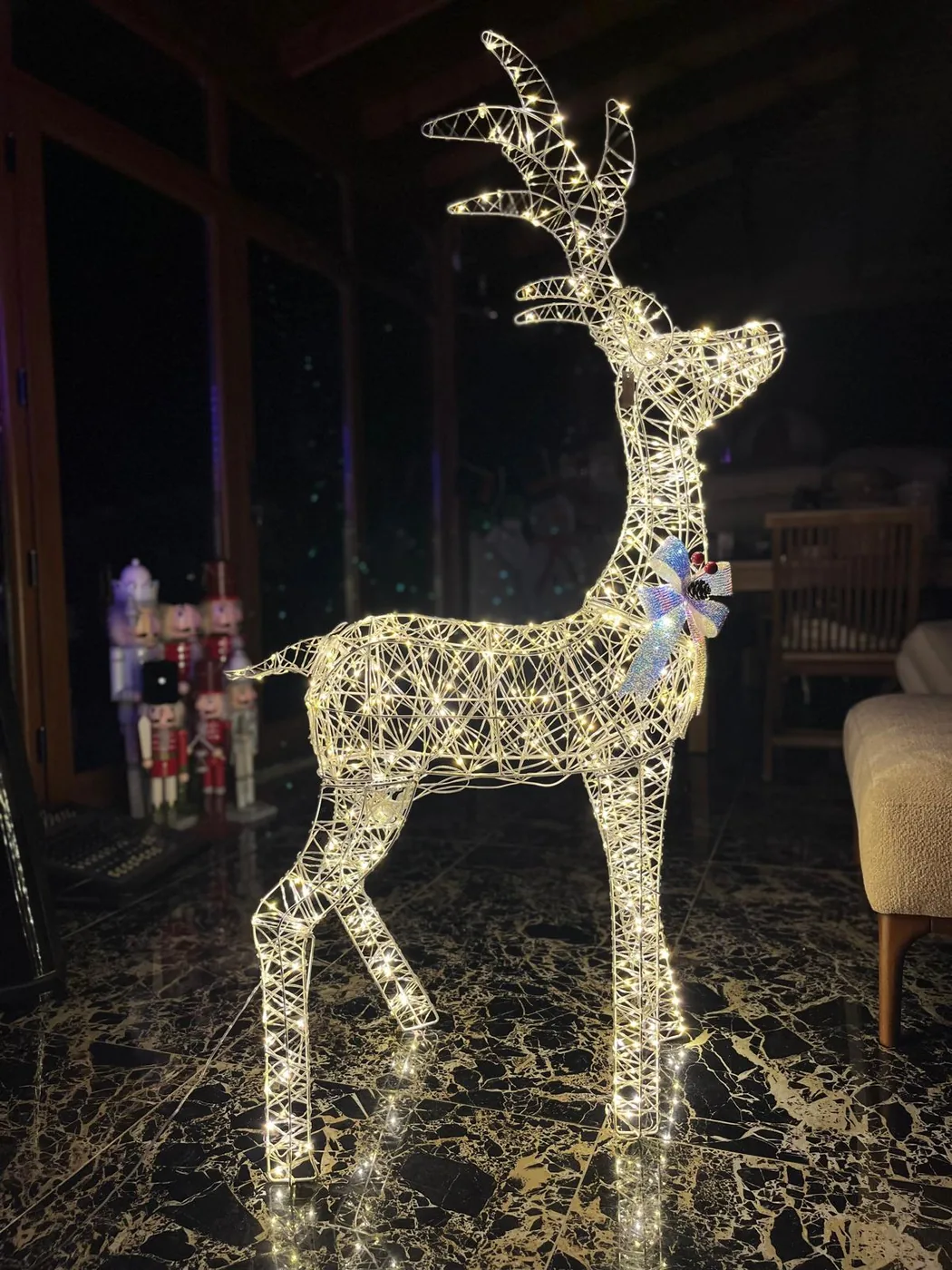 Yılbaşı Işıklı Led Geyik 640 LED – Beyaz & Gün Işığı 135 cm