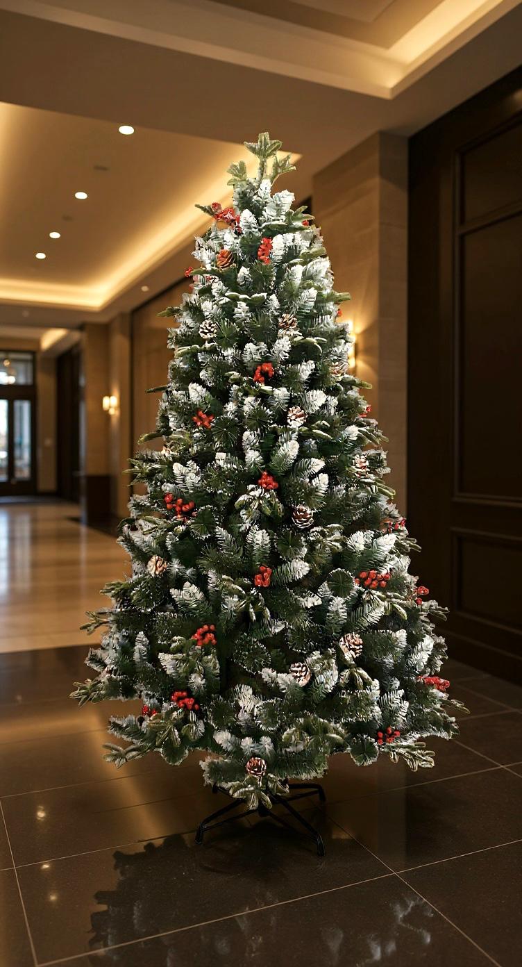 240 CM yılbaşı ağacı kendinden karlı Kokaina ve kozalaklı